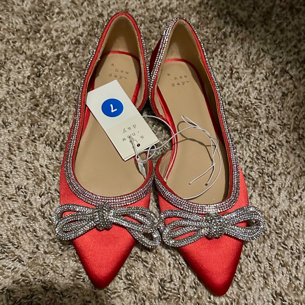 New holiday rhinestone flats